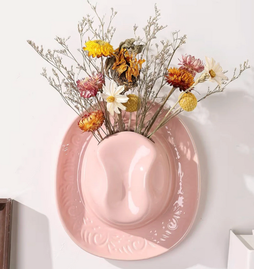 Cowgirl Hat Flower Vase