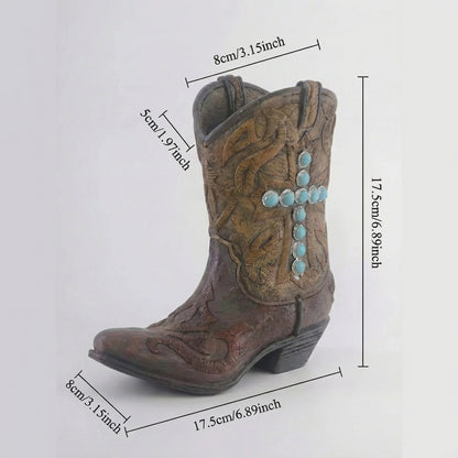 Cowgirl Boot Flower Vase